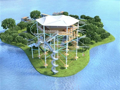 Hogwood Difyrrwch Cwrs Rhaff Awyr Agored Her Her y Chwarae Eithafol Gyda'n Gi...